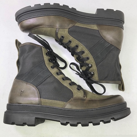 Frye Scout Olive Combat Boots Limited Edition - Picture 2 of 12